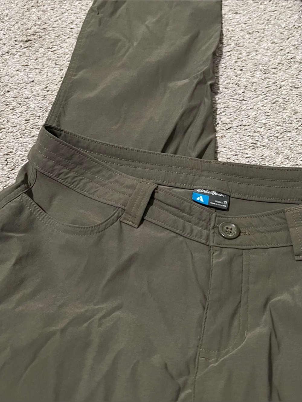 Eddie Bauer Women’s Nylon Blend Olive First Ascent Cargo Hiking Pants Sz 10 - Picture 10 of 13